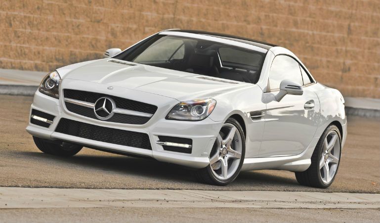 white Mercedes-Benz SLK