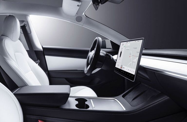 2021 Tesla Model 3steering wheel and front seats