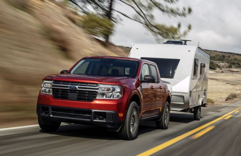 A 2024 Ford Maverick towing a trailer