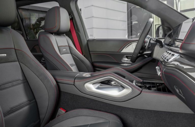 2021 MB AMG GLE Coupe interior front cabin steering wheel seats dashboard side view