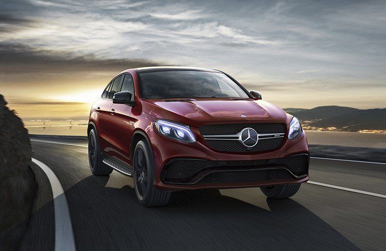 2017 Mercedes-Benz GLE Coupe driving at sunset