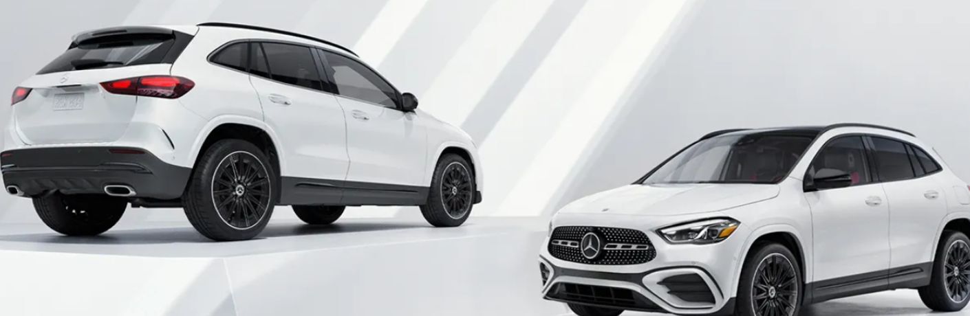 front and rear view of the 2025 Mercedes-Benz GLA 250 SUV