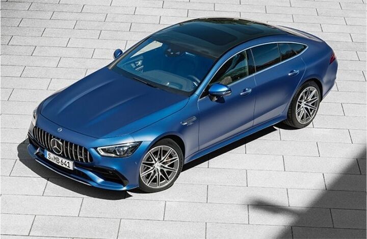 Arial view of the 2022 Mercedes-AMG GT 4-Door Coupe 