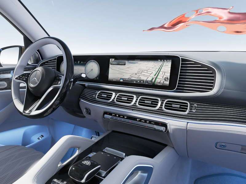 The high-tech controls and displays in the 2025 Mercedes-Maybach GLS 600 SUV