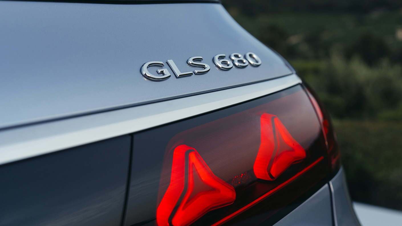 A rear exterior closeup view of the 2027 Mercedes-Maybach GLS 680 SUV