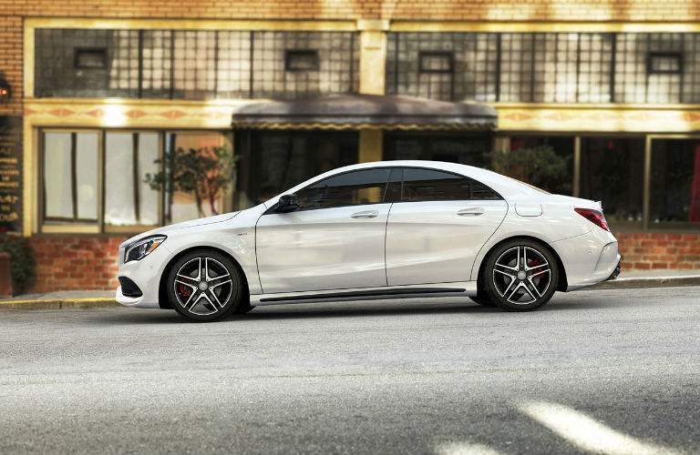 2017 Mercedes-Benz CLA Coupe driving downtown