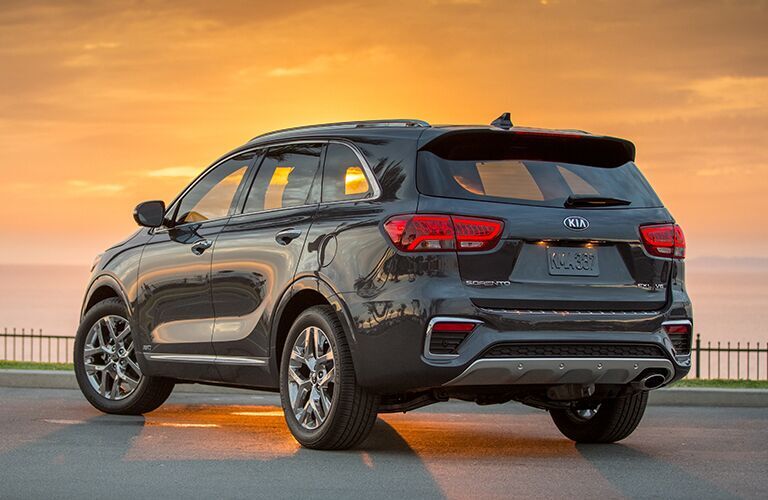 rear view of a silver 2019 Kia Sorento