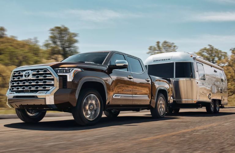 2023 Toyota Tundra i-FORCE MAX 1794 Edition towing a trailer