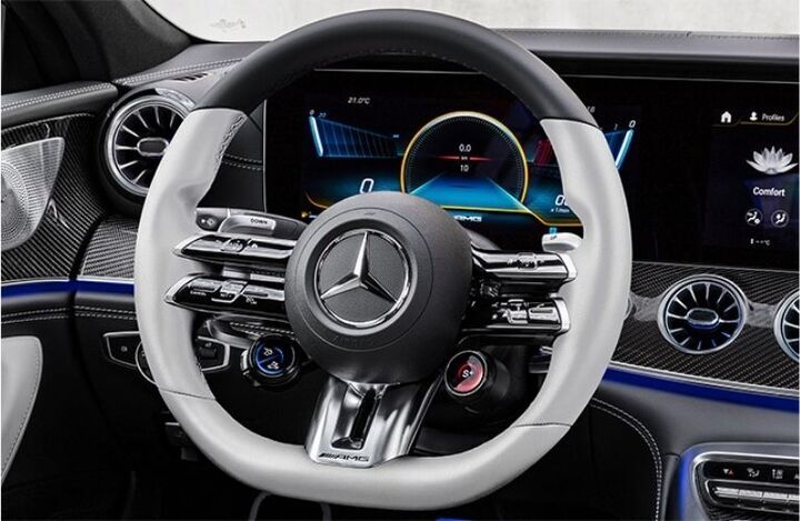 Steering wheel of the 2022 Mercedes-AMG GT 4-Door Coupe 