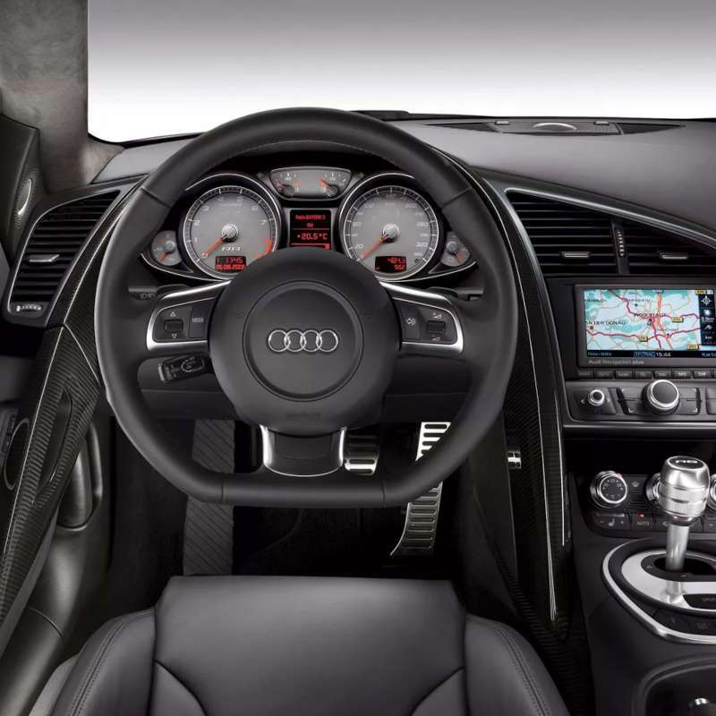 The controls and displays in the Audi R8