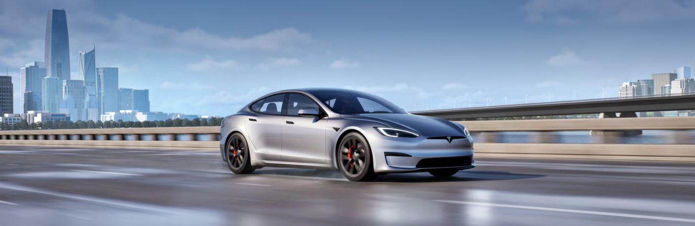 front quarter view of the Tesla Model S