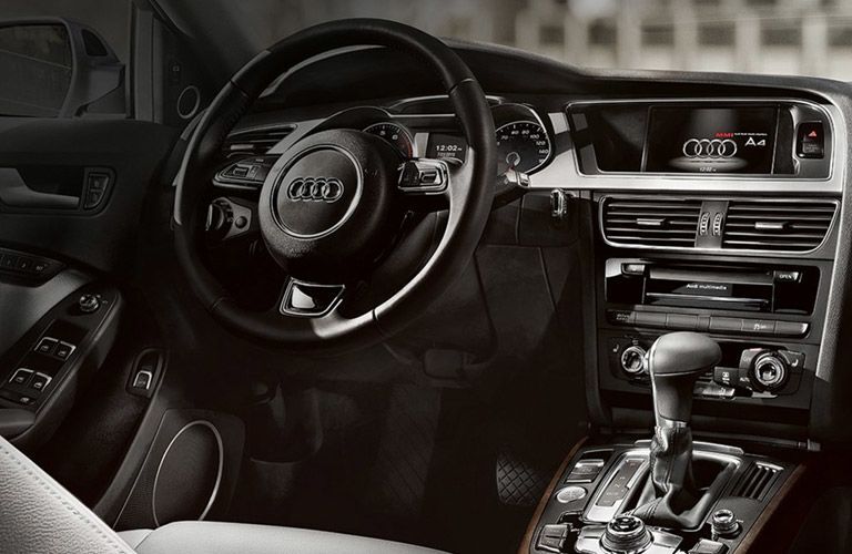 2017 Audi A4's steering wheel and dashboard