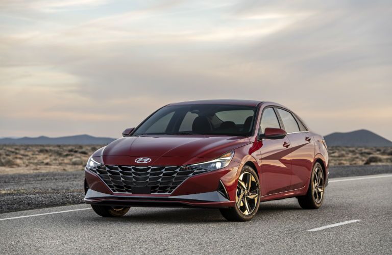 2021 Hyundai Elantra front and side view