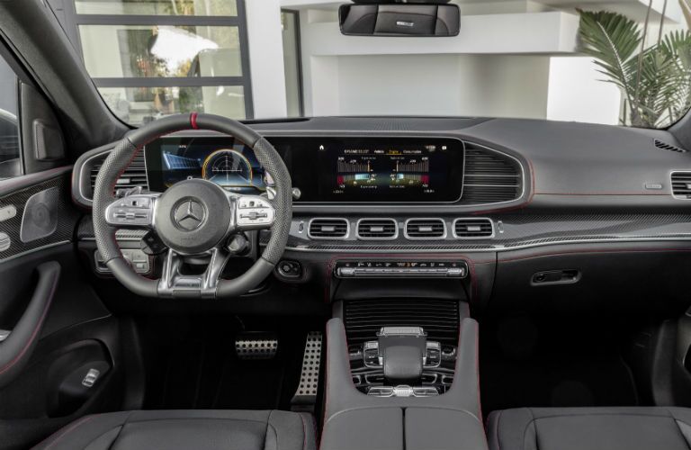 2021 MB GLE Coupe interior front cabin steering wheel and dashboard