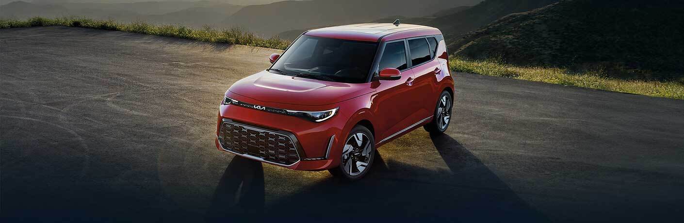 front quarter view of a used Kia hatchback