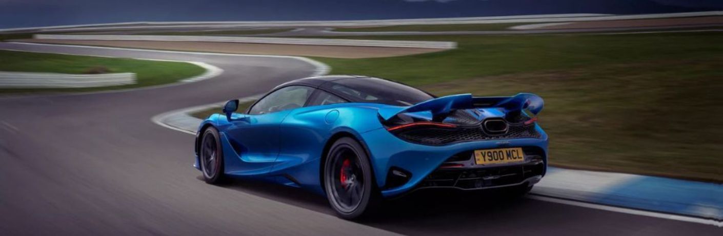 2024 McLaren 750S Blue on the road