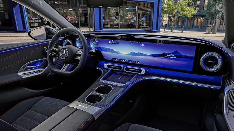 The cockpit and controls in the 2027 Mercedes-Benz Electric C-Class Sedan