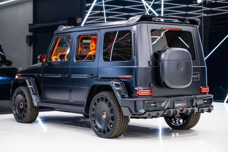 The exterior of a Mansory G-Wagon