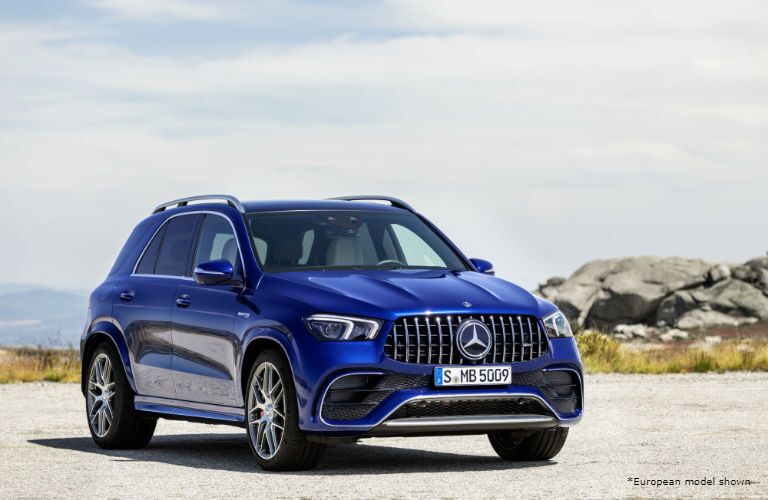 2021 MB AMG GLE Coupe exterior front fascia passenger side in empty lot