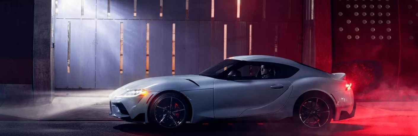 Silver 2022 Toyota GR Supra parked on the side of the road