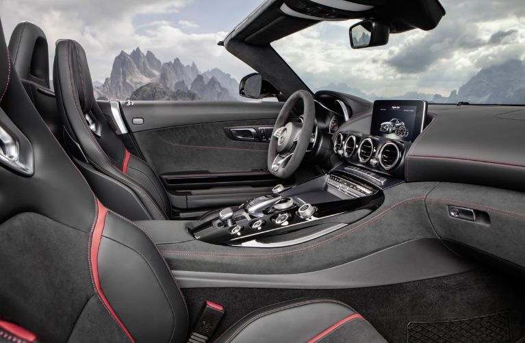2018 Mercedes-Benz AMG® GT C Roadster black and red interior