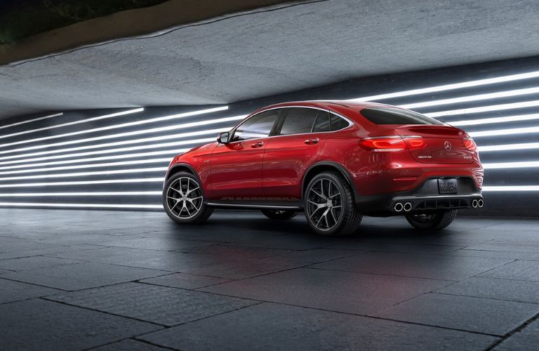 Mercedes-Benz Hybrid Coupe parked in a showroom with lights