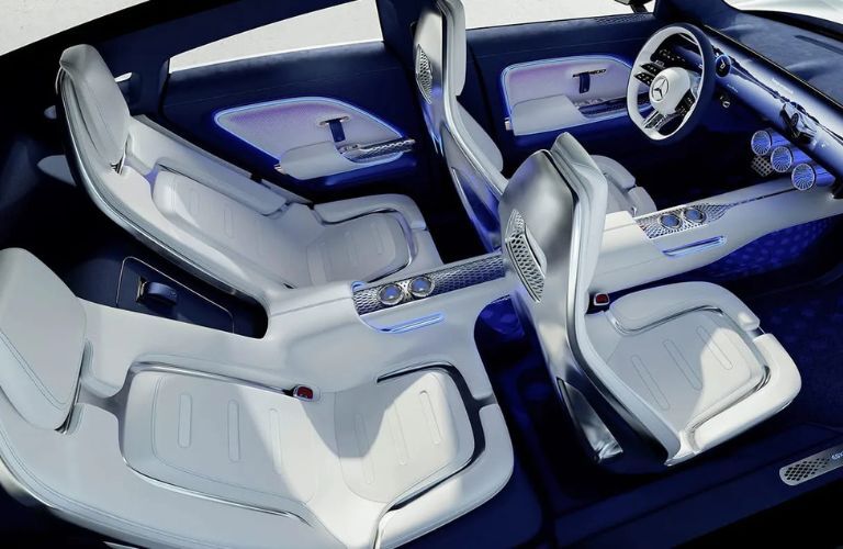 interior cabin seats of the VISION EQXX by Mercedes-EQ Concept Vehicle