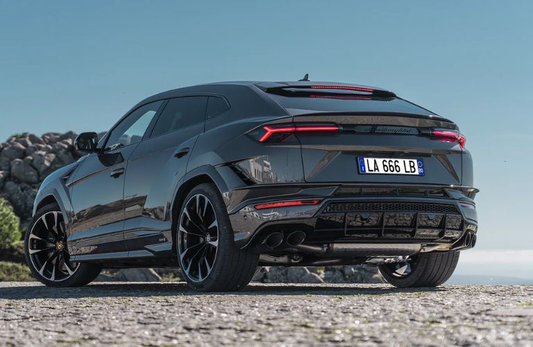 The rear view of a 2024 Lamborghini Urus S