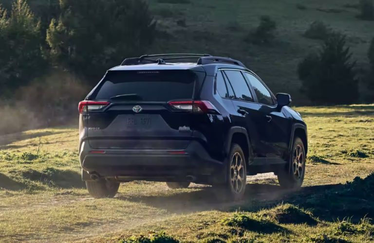 2023 Toyota RAV4 in an off-road terrain rear view