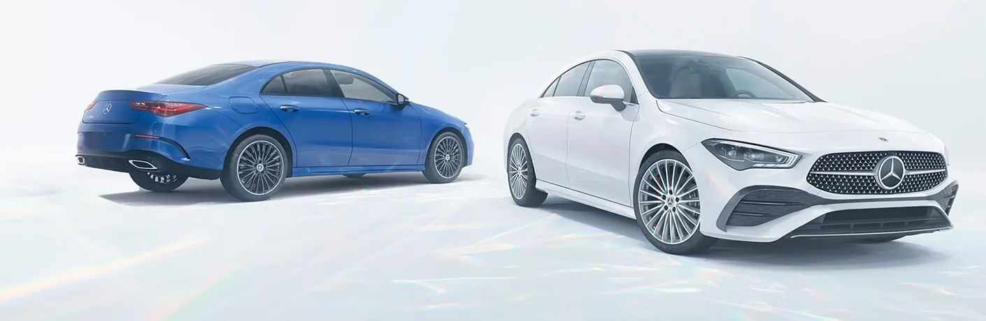 Two 2024 Mercedes-Benz CLA Coupes parked