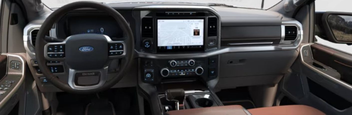 2025 Ford F-150 King Ranch steering wheel and display screen