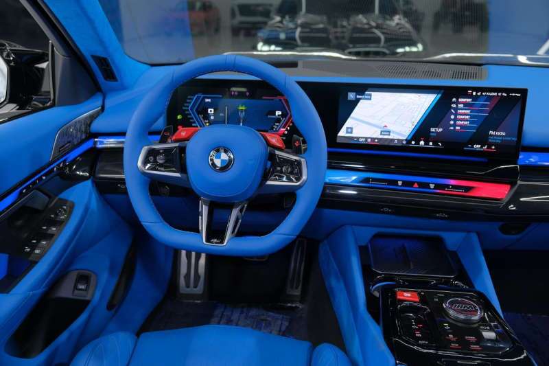 The customized cockpit of the 2025 BMW M5 Mansory