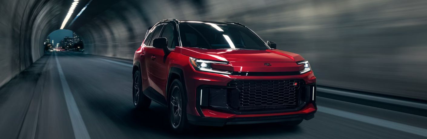 2026 Toyota RAV4 Plug-In Red on the road