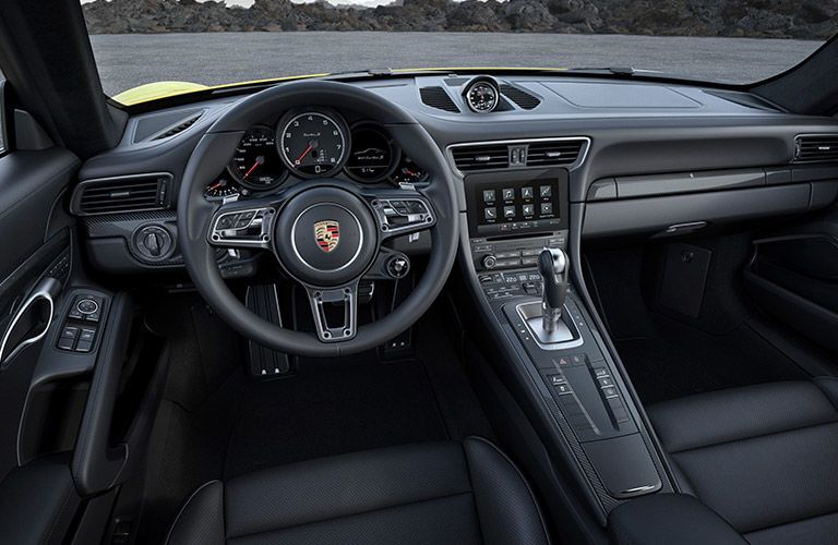 2017 Porsche 911 Turbo Black Leather Interior