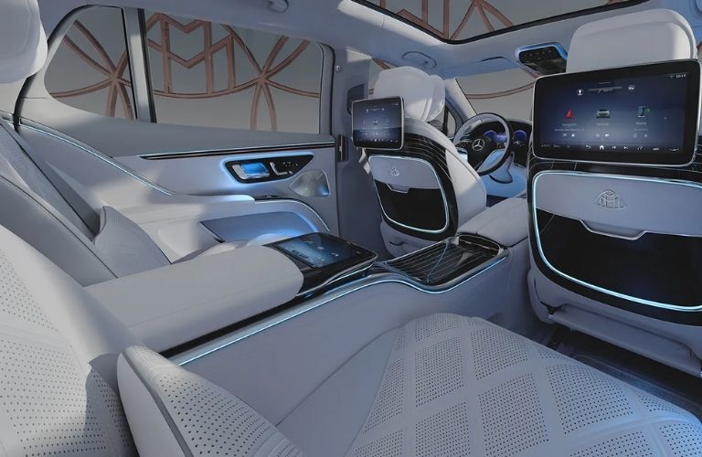 View from the rear-row seat of the 2024 Mercedes-Maybach EQS SUV
