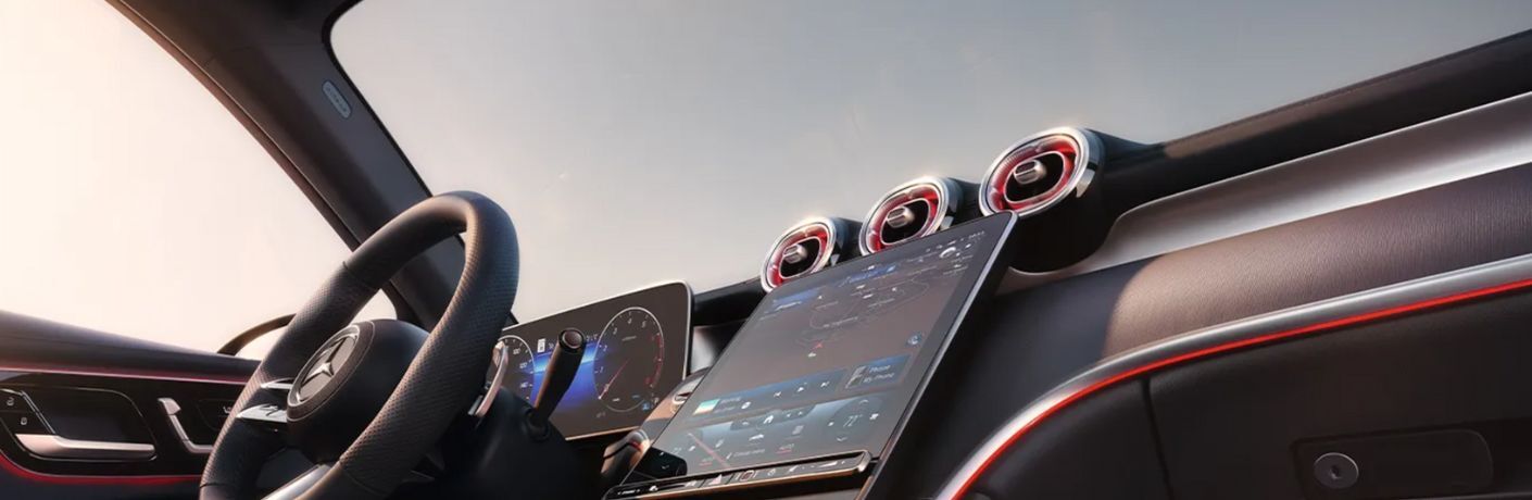 dashboard view of a Mercedes-Benz