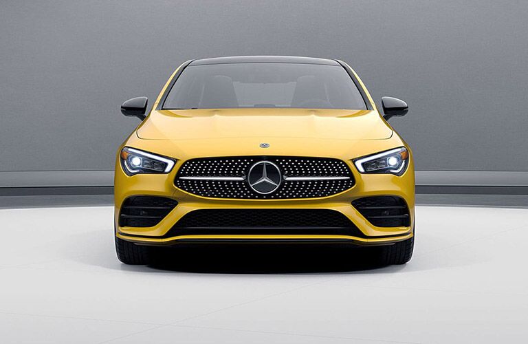 2020 MB CLA exterior front fascia in gray and white room