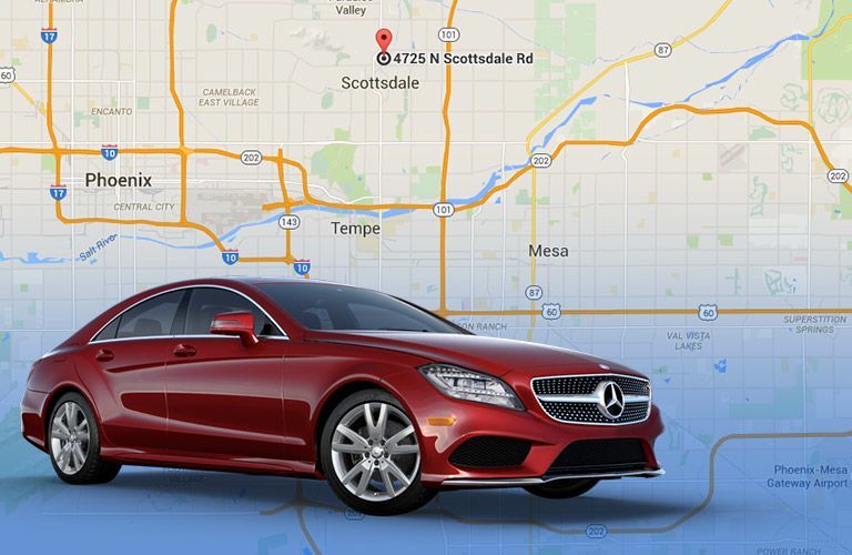 Mesa map with Mercedes-Benz model