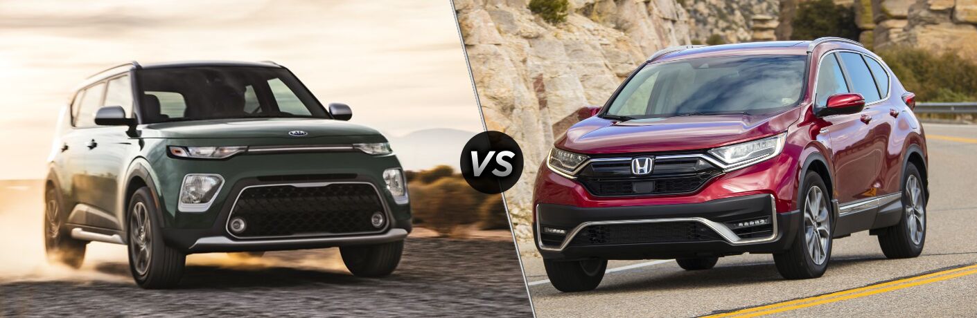 2021 Kia Soul vs 2021 Honda CR-V front quarter view