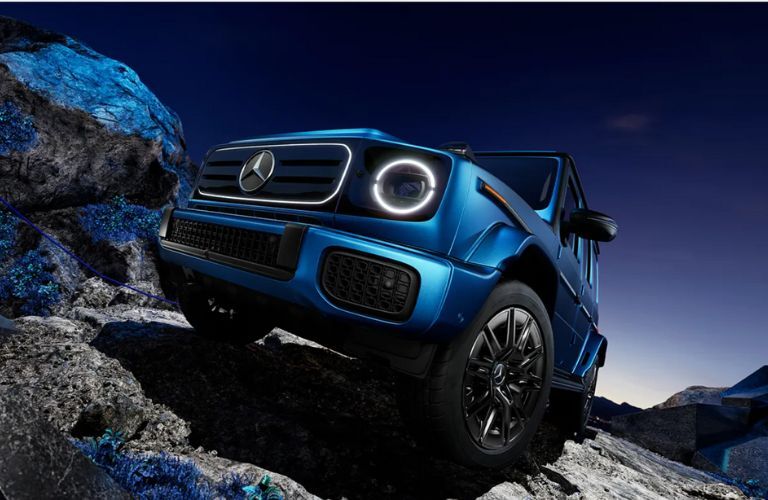 close up of front grille of the 2025 Mercedes-Benz G-Class SUV