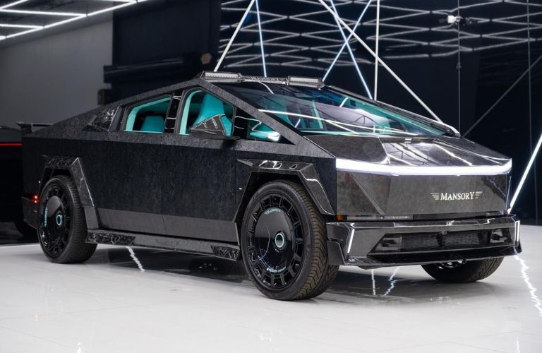 Front-quarter view of the 2025 Tesla Cybertruck MANSORY