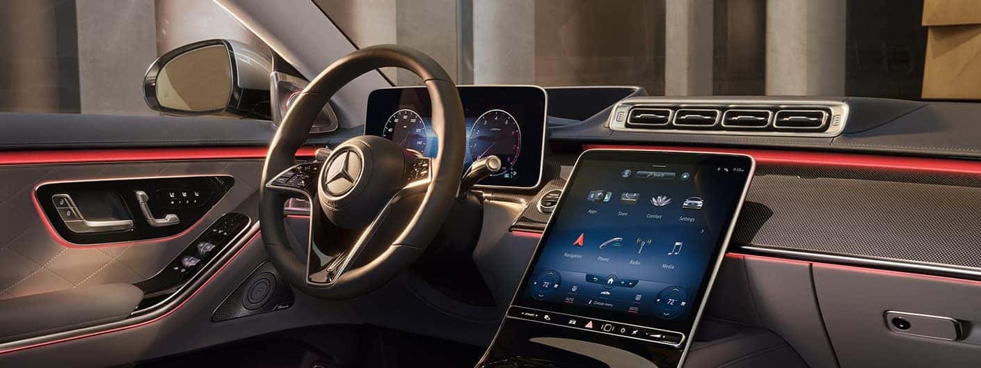 The controls and displays in the pre-owned 2023 Mercedes-Benz S-Class