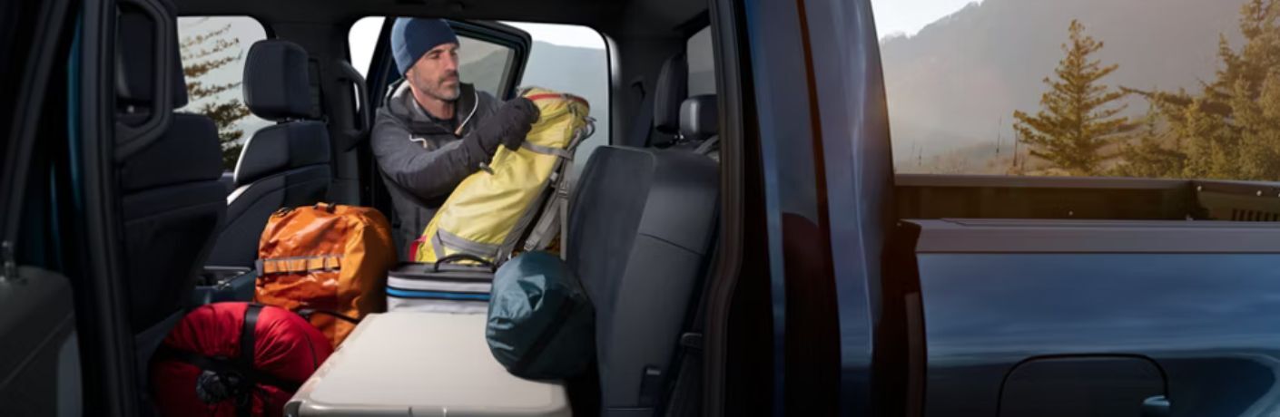 2026 Ford F-150 rear seats with cargo