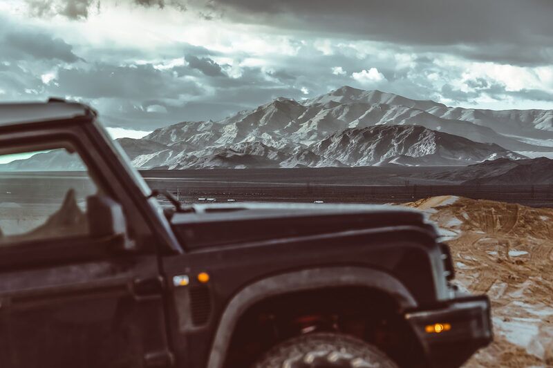 Off-road vehicle in the desert outside Las Vegas at the G-Wagon Rally February 2024