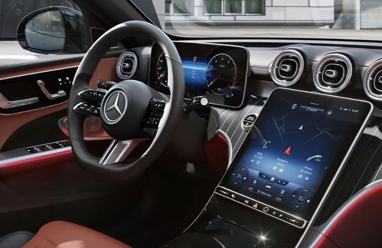 interior steering and dashboard of the 2025 Mercedes-Benz AMG® C 43 Sedan