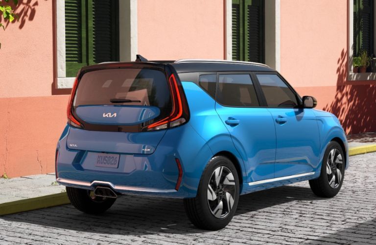 Rear three-quarter view of the 2024 Kia Soul