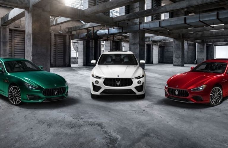 Maserati Cars parked together