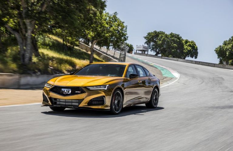 Front Quarter View of the 2021 Acura TLX on the road