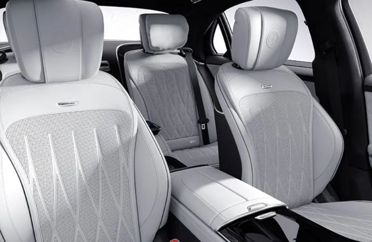 rear seat view of the 2026 Mercedes-Benz S-Class AMG® S 63 E PERFORMANCE Sedan