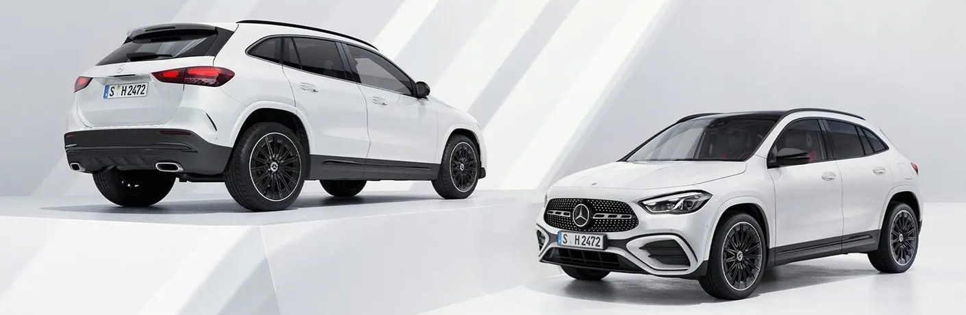 2024 Mercedes-Benz GLA 250 SUV front and back views in the same image side-by-side